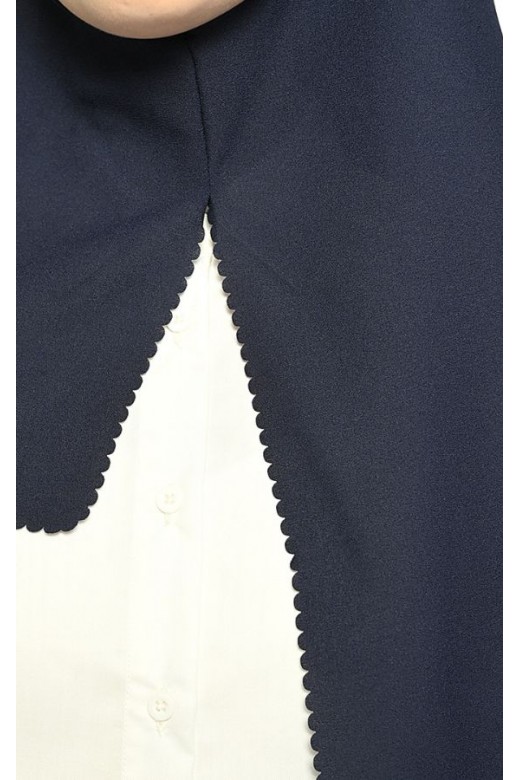Sarita Pasmina Instan Lasercut Navy